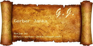 Gerber Janka névjegykártya